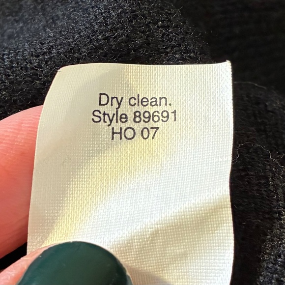 Women's J. Crew Black Quarter Sleeve Cardigan W/Ruffle detail, Wool Blend, Small - Picture 8 of 8